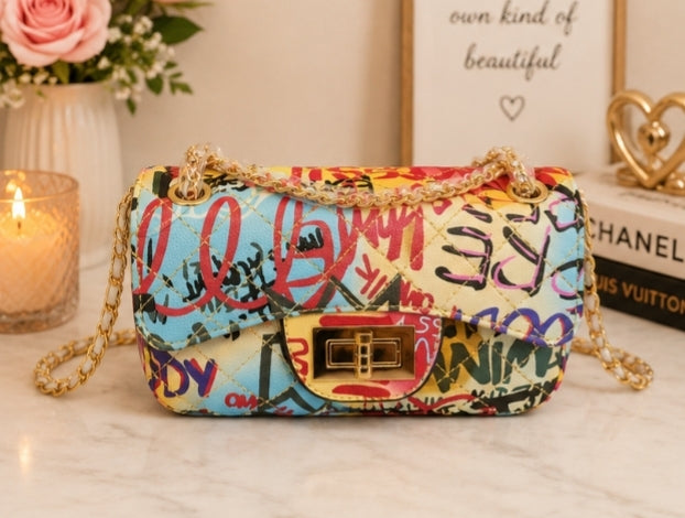 Graffiti Glam Mini Crossbody Bag