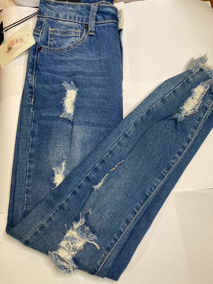 Distressed Denim Stretchy Jeans