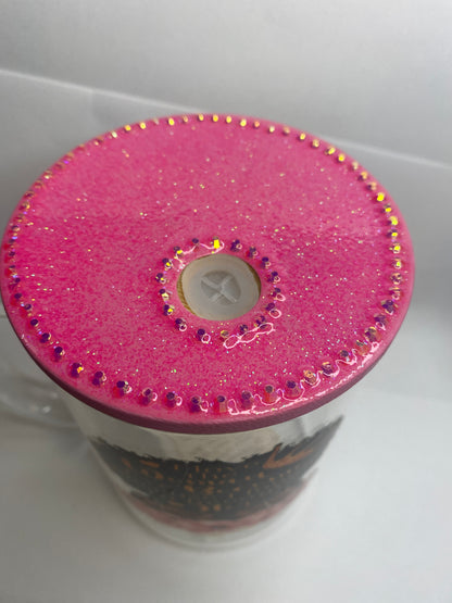 Empowering 16oz Glass Bedazzled Lid