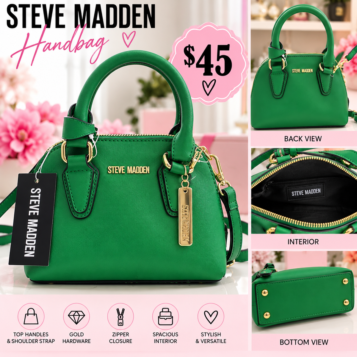 Steve Madden Emerald Green Mini Satchel