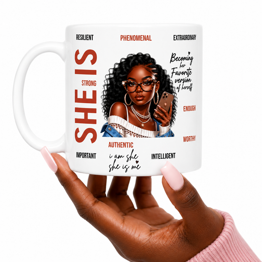 SHE IS Inspirstional Oversized Mug