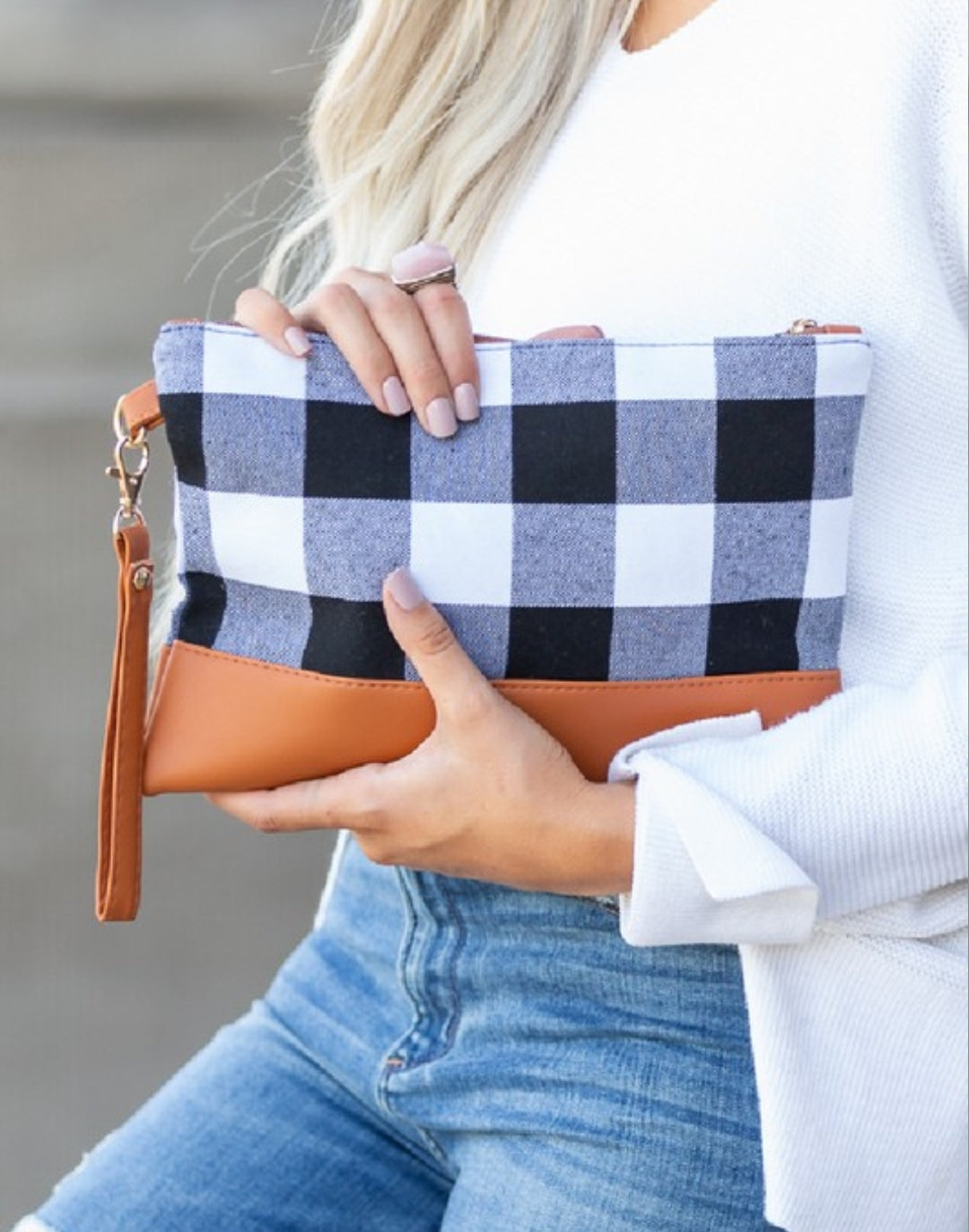 The Everyday Check Wristlet Sling