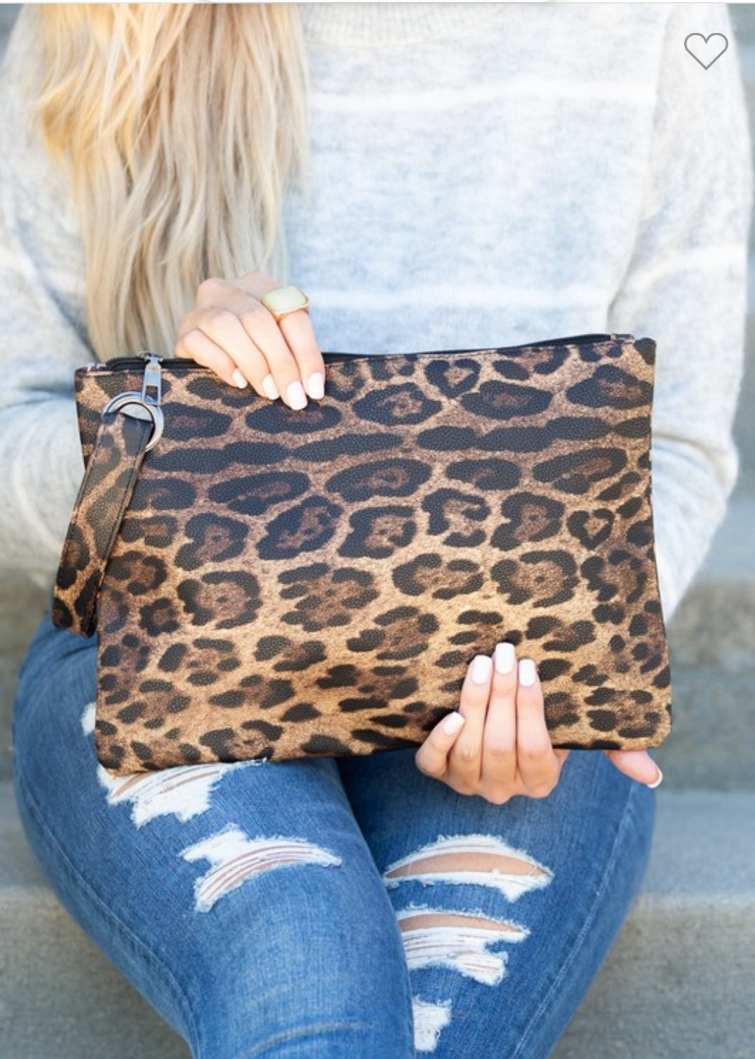 Leopard Print Oversized Clutch