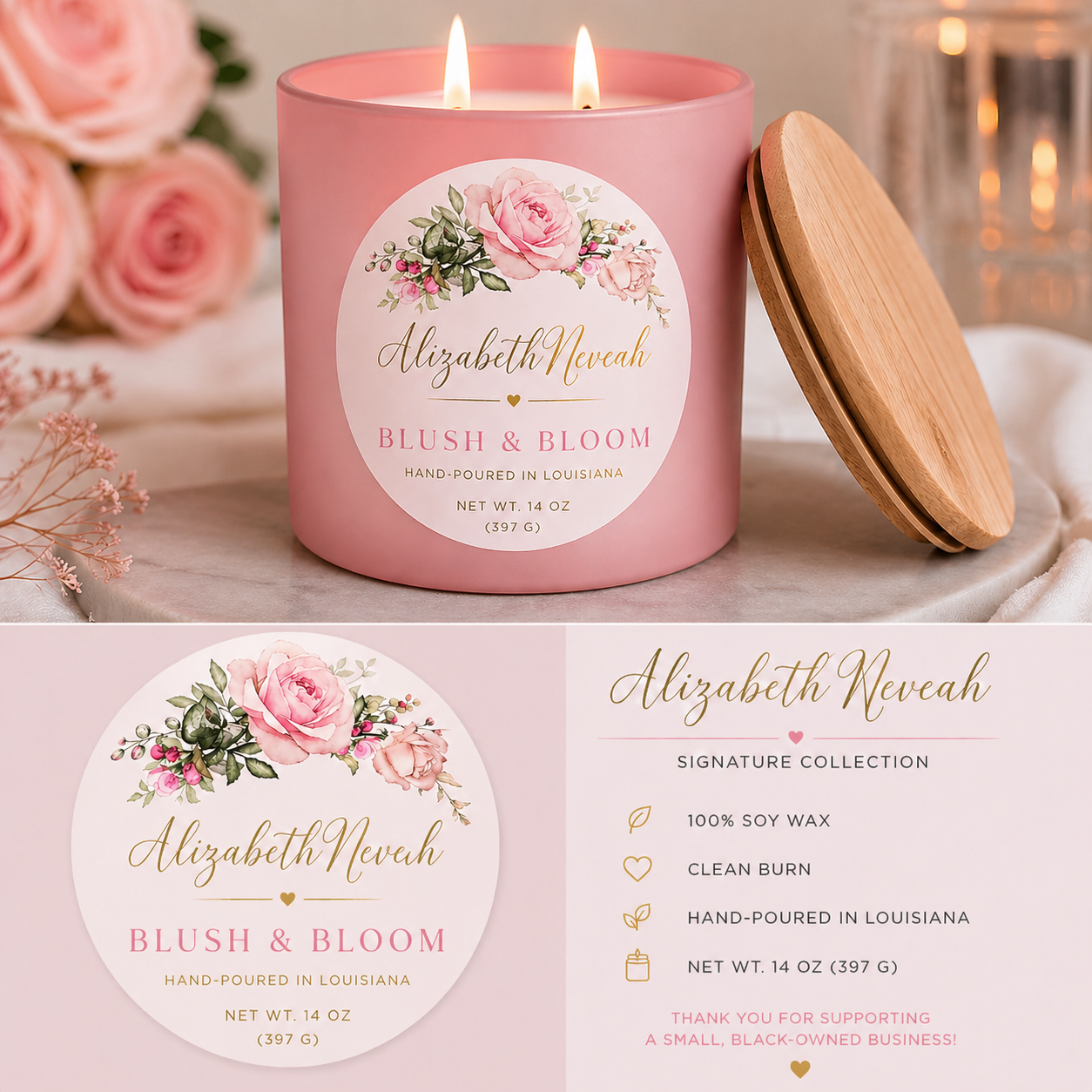 Blush & Bloom + Sunset Kiss | Luxury Soy Candles