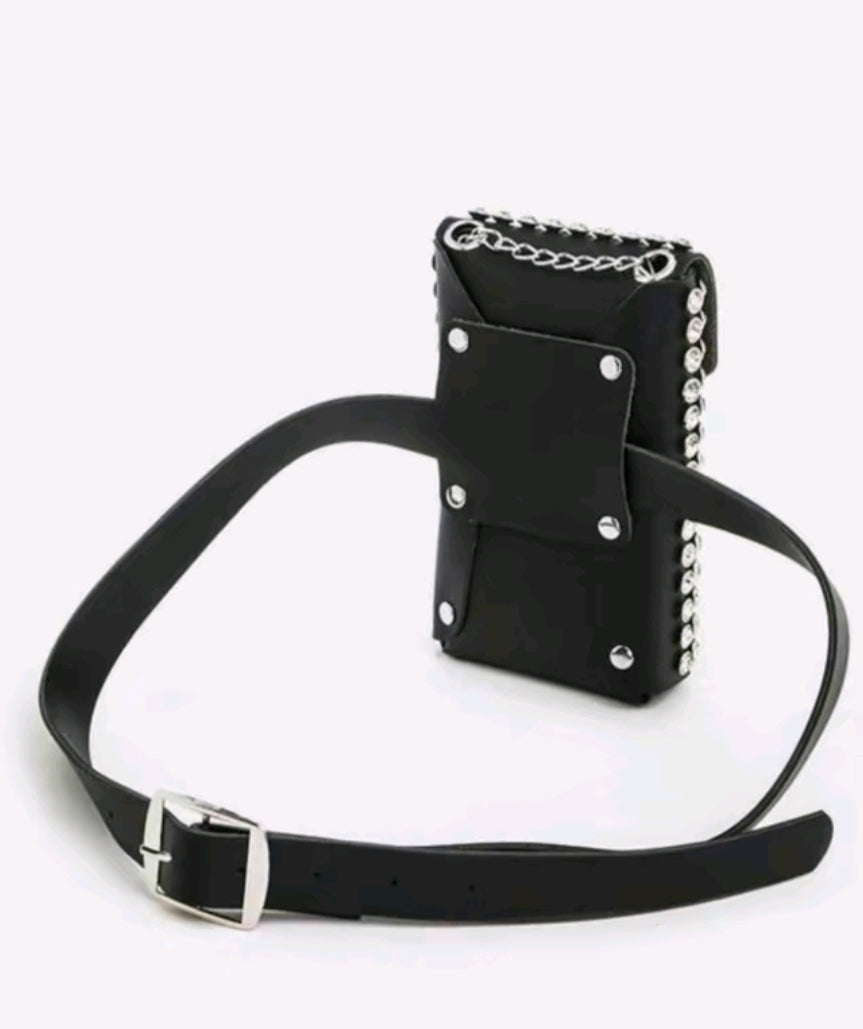 Rhinestone Cellphone Handbag ( Tan or Black)